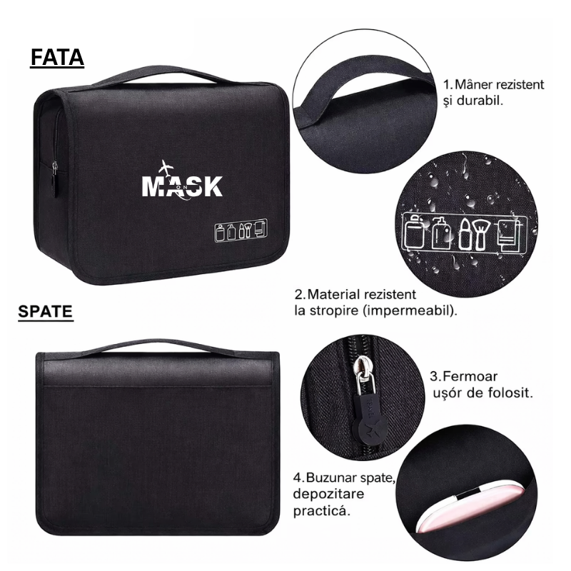 Organizator de cosmetice pentru calatorie MaskOn™